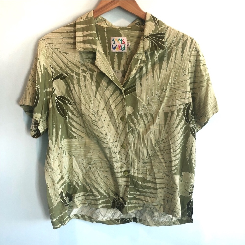 Jams World | Palm Print Button Down Top